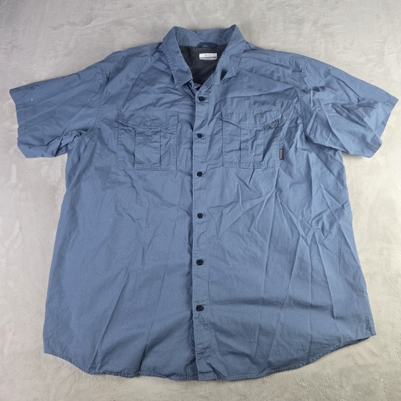 Lot Of 2 Columbia Short Sleeve Button Up Vented Fishing Shirts Sz XXL - Picture 1 of 12